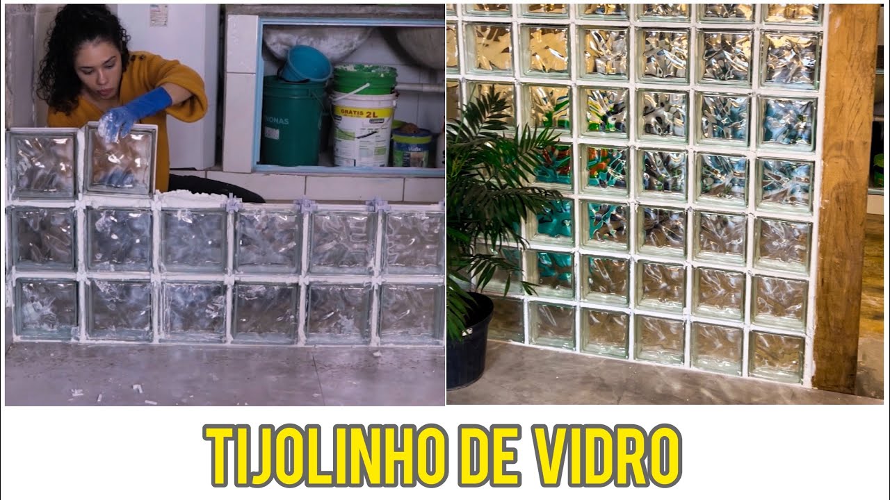 Iluminando ambiente com parede de tijolos de vidro