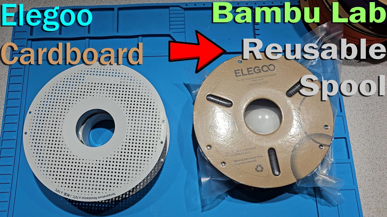 How to switch Elegoo Cardboard Spool to Bambu Lab's reusable spool.