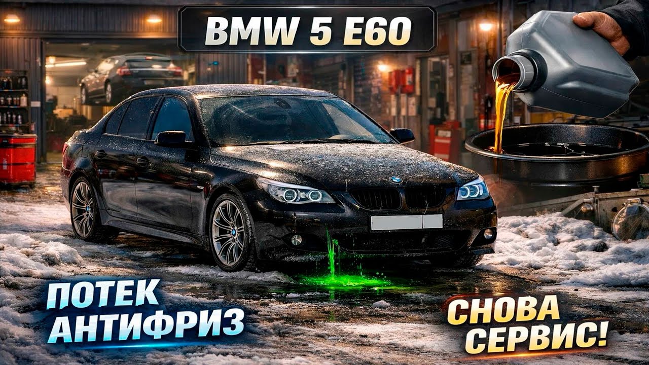 Потёк антифриз! Странные звуки! БМВ снова в сервисе!  |  BMW 5 E60