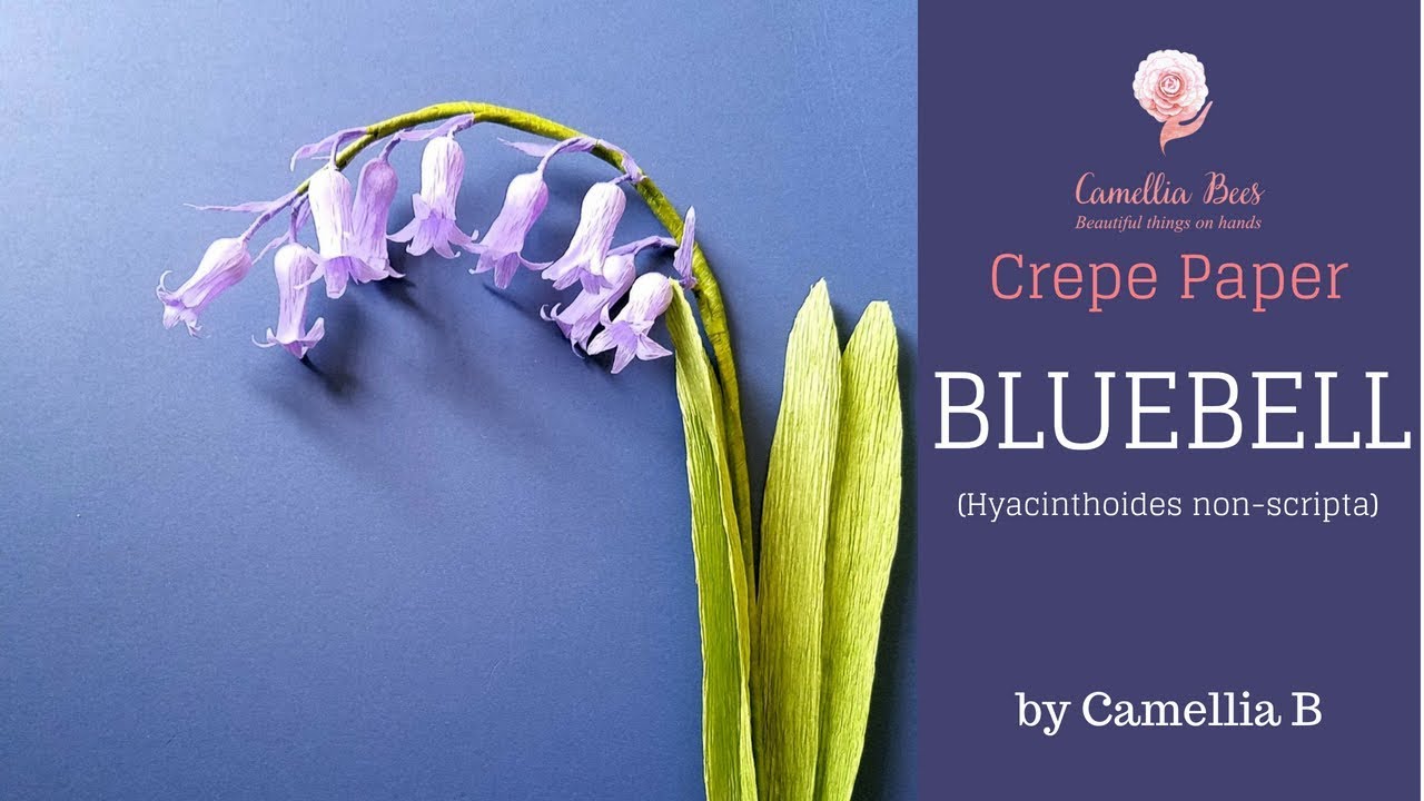 Crepe paper flower, How to make paper bluebell flower from crepe paper , Easy and realistic