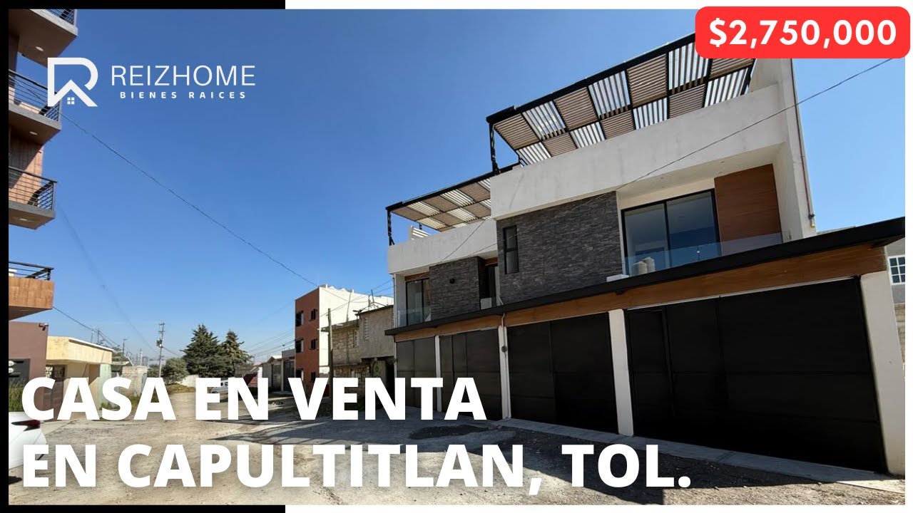 Casa nueva de 3 recamaras + studio  en  Venta en Capultitlan Toluca