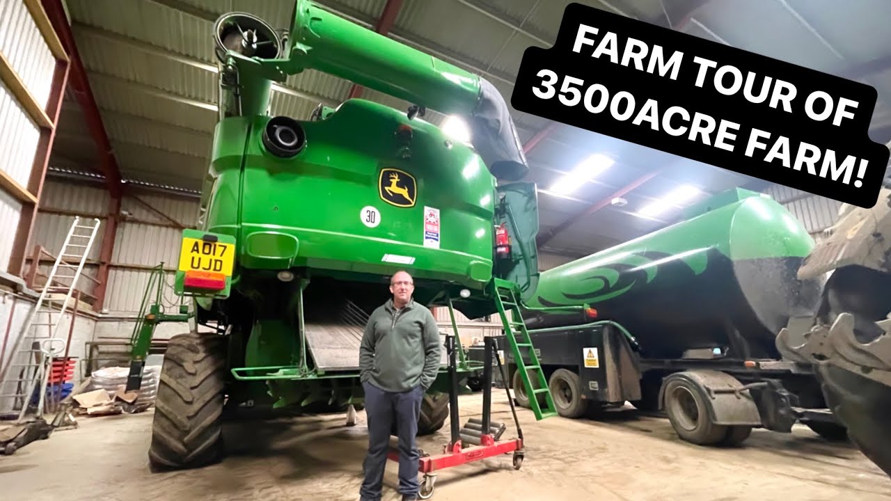 FARM TOUR OF BRITISH CEREAL FARM! ESTATE TOUR PART 2 HUGE COMBINE, SPRAYER, NEW VALTRA AND MORE!