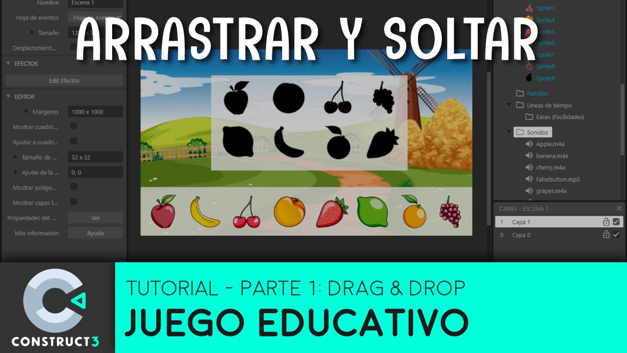 Crear Juego en Construct 3 - Parte 1: Arrastrar y soltar