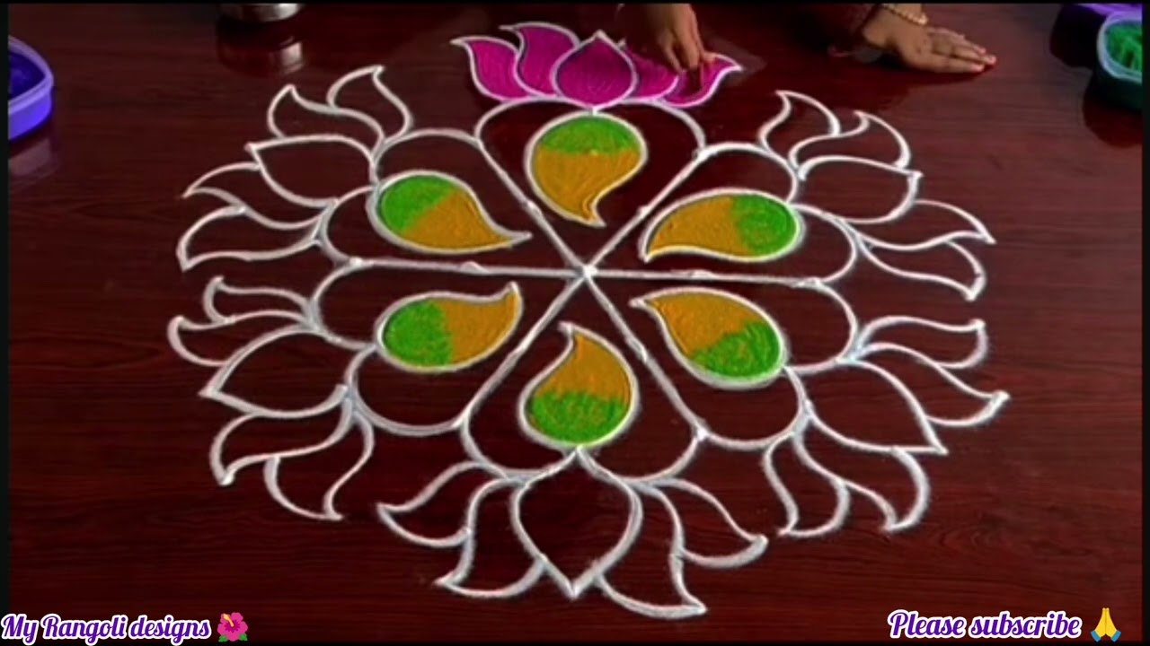 🪔🌺Ugadi panduga 5*7special  video Ugadi special rangoli designs Ugadi special video🪔🌺 with colours