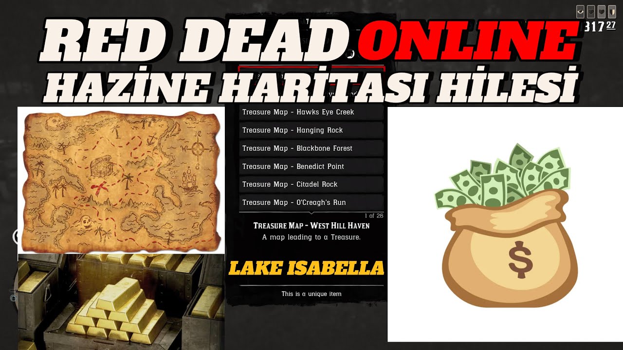 RED DEAD ONLİNE HAZİNE HARİTASI HİLESİ(TÜM HAZİNE HARİTALARI NASIL BULUNUR)