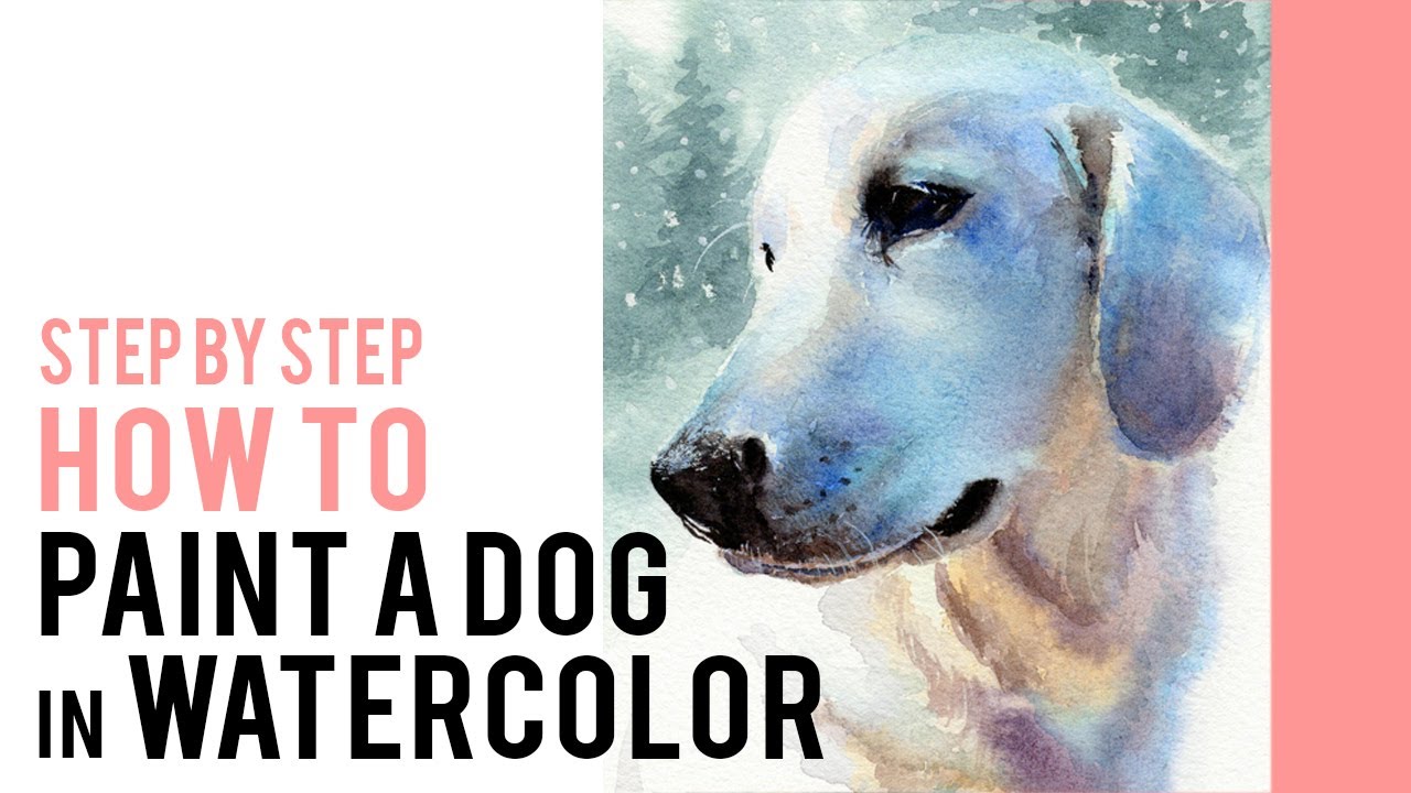How To Paint a Watercolor Golden Retriever Dog Pet Portrait - Step by Step Tutorial