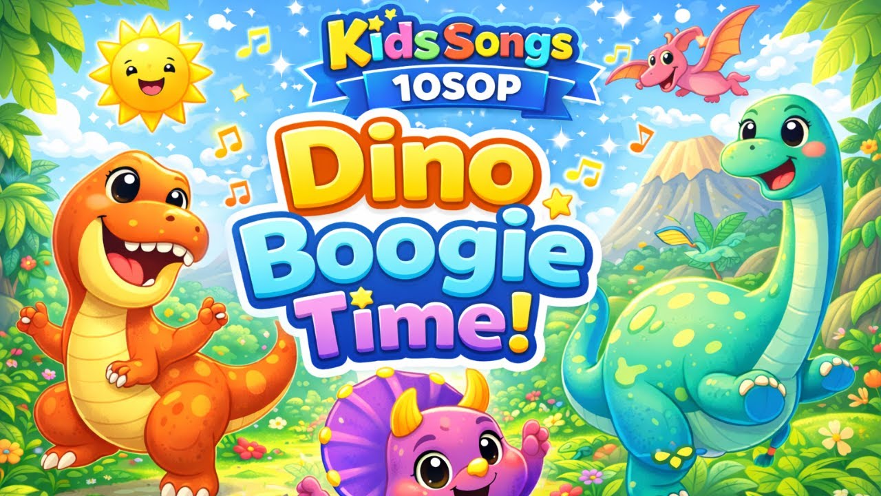 🦖 Dino Boogie Time! 🎶✨ | Kids Songs for Children | KidsSongs10SOP