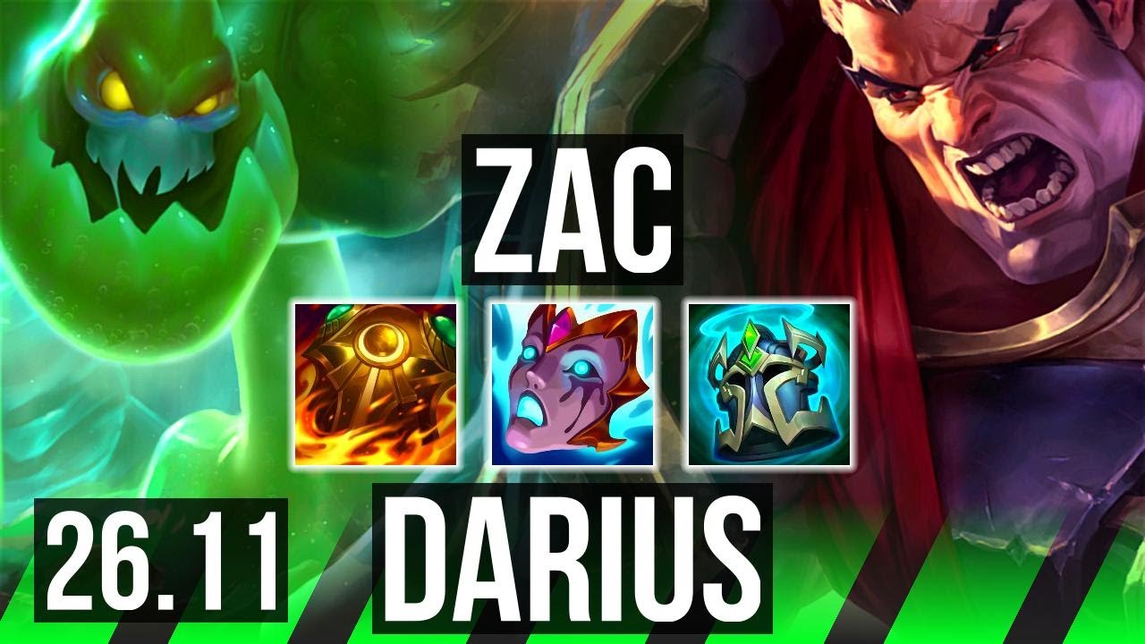 ZAC vs DARIUS (JGL) | Good KDA: 10/1/16 | EUW Master | 26.11