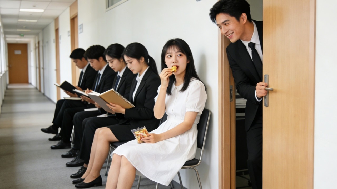 Among 99 graduates, the CEO spots a country women eating snacks and falls in love at first sight.