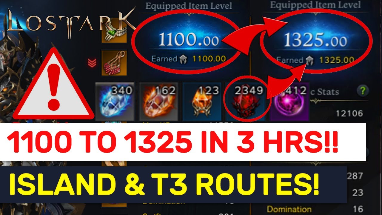 T3 ISLANDS & MATS Guide! FASTEST Route For 1100 to 1325! | Lost Ark