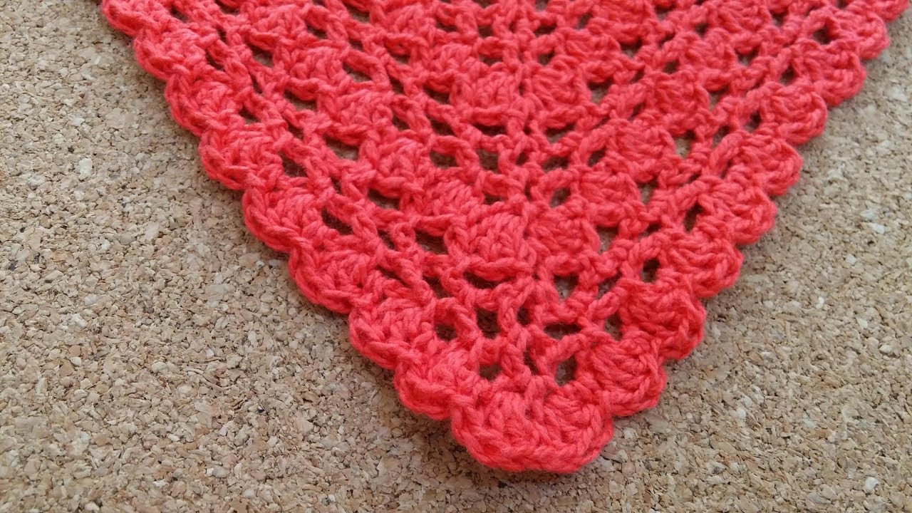Lenço de Crochê - Lenço de cabeça em croche - Xale em croche - Nó Chic Crochê - Kátia