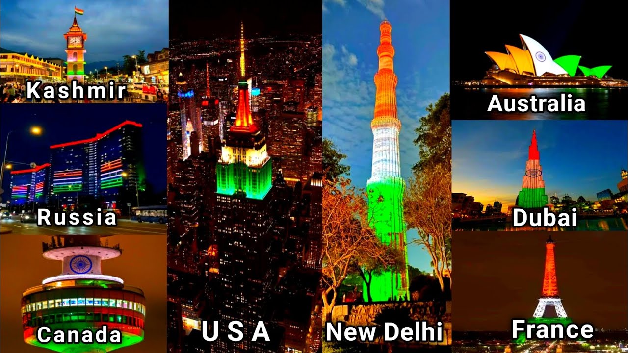 How World Celebrated India's Independence Day in 2025 | World Monuments Light Up Tricolour 🇮🇳 #india