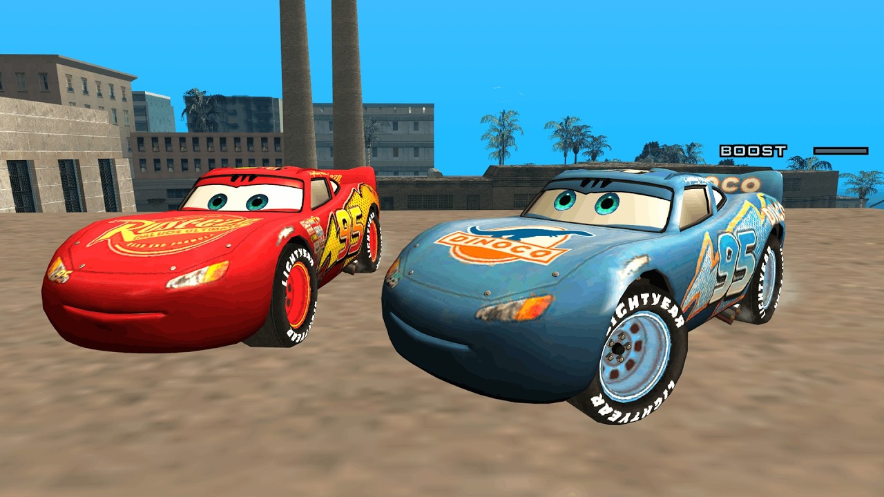 SUPER SPEED Realistic Crash Test SHOW-OFF | Lightning McQueen VS Dinoco McQueen | GTA SA