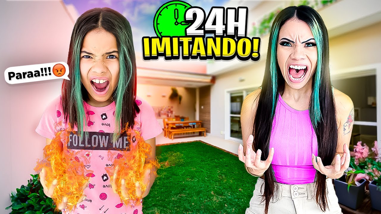 24 HORAS IMITANDO MINHA FILHA *ela surto