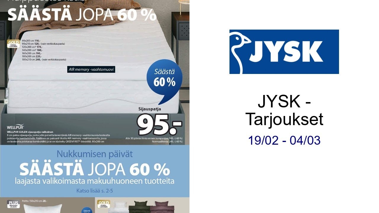 JYSK - Tarjoukset 19/02 - 04/03
