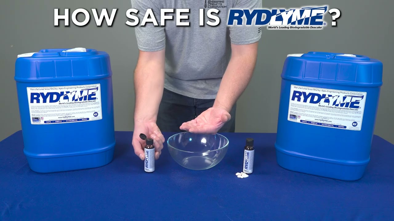 RYDLYME Biodegradable Descaler Dissolves Calcium in Hand