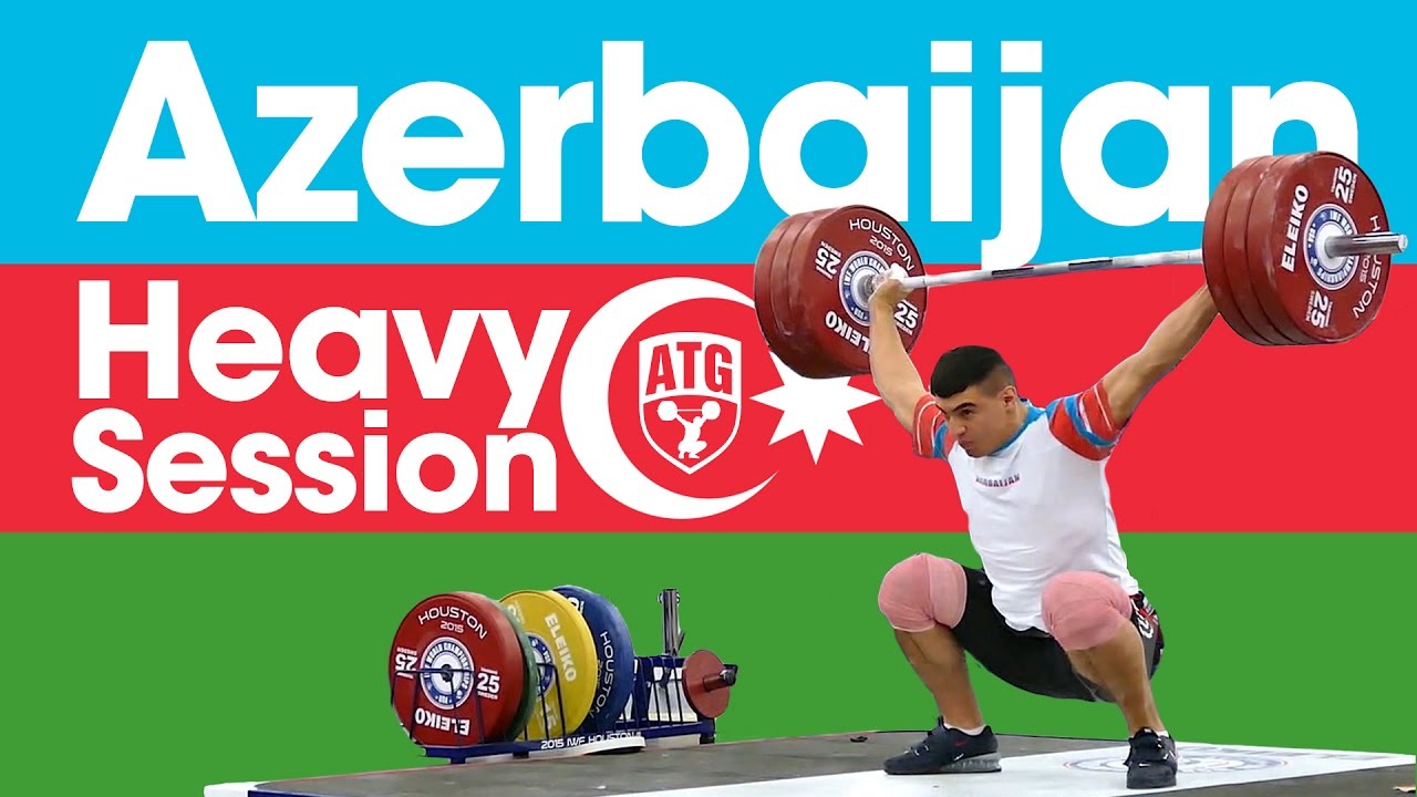 Team Azerbaijan Heavy Training Session 2015 World Weightlifting Championships Training Hall