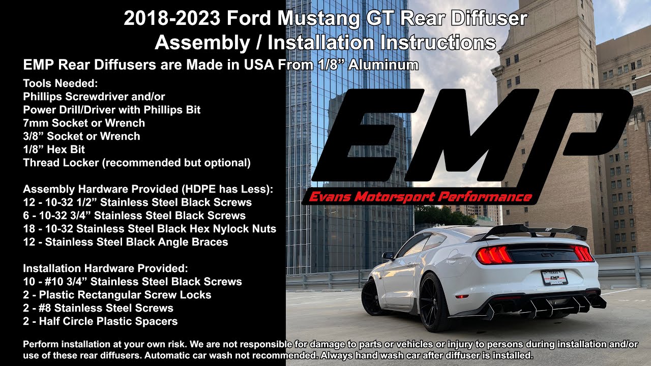 2015-2023 S550 Mustang EMP Rear Diffuser Installation Video