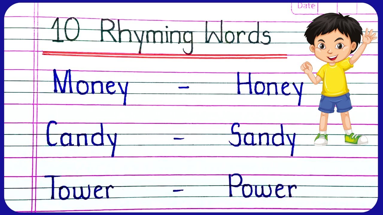 10 rhyming words in english for kids | 10 Rhyming Words in English | Rhyming words