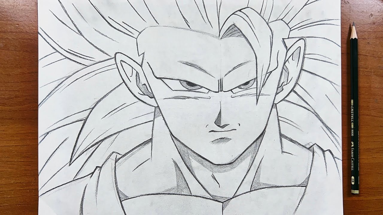 How to draw Goku SSj3 | Step-by-step