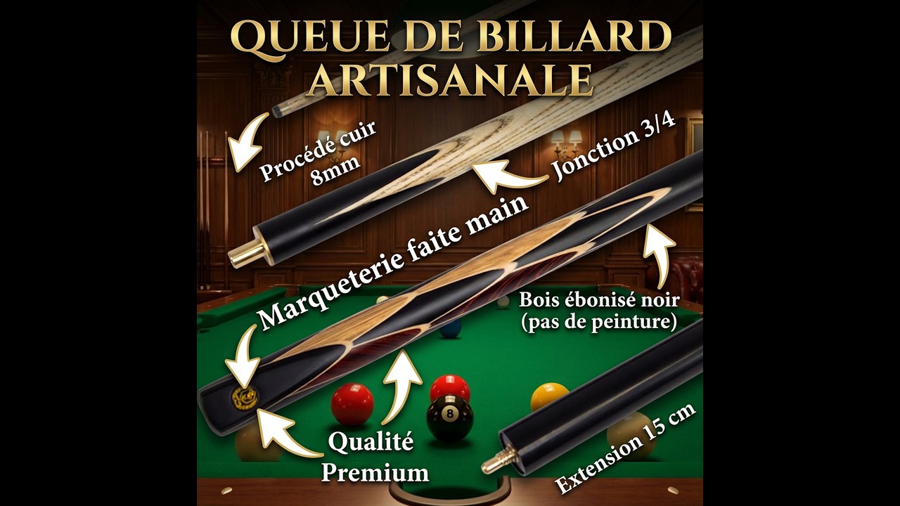 Queue de billard Artisanale faite main Phénix