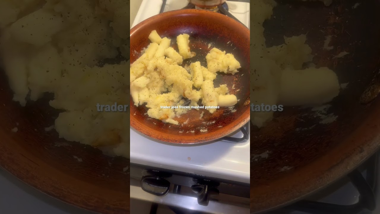 FOOD: making frozen mashed potatoes from trader joes. they actually tasted really good. 10/10.