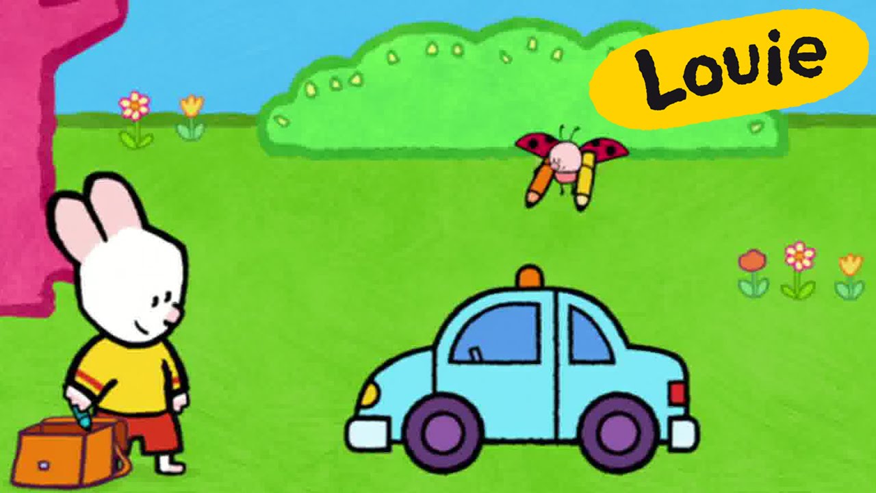 Louie, draw me a police car | Learn to draw cartoon for kids
