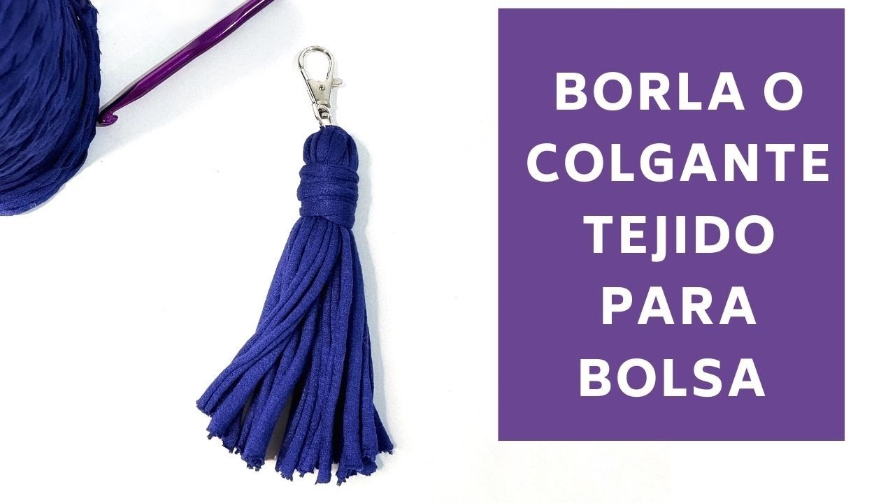 🧶Borla o colgante en trapillo para bolsa tejida 👜 Tassel or trap pendant for woven bag