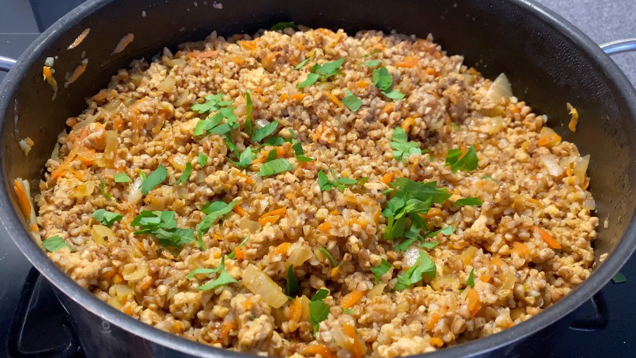 Рецепт гречки с фаршем, все очень просто, быстро и очень вкусно!!