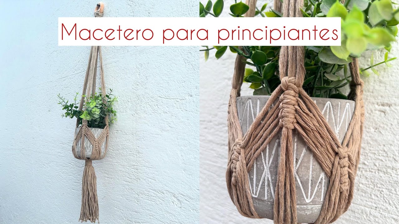 Macetero Tejido a Macramé para Principiantes | Paso a Paso Fácil
