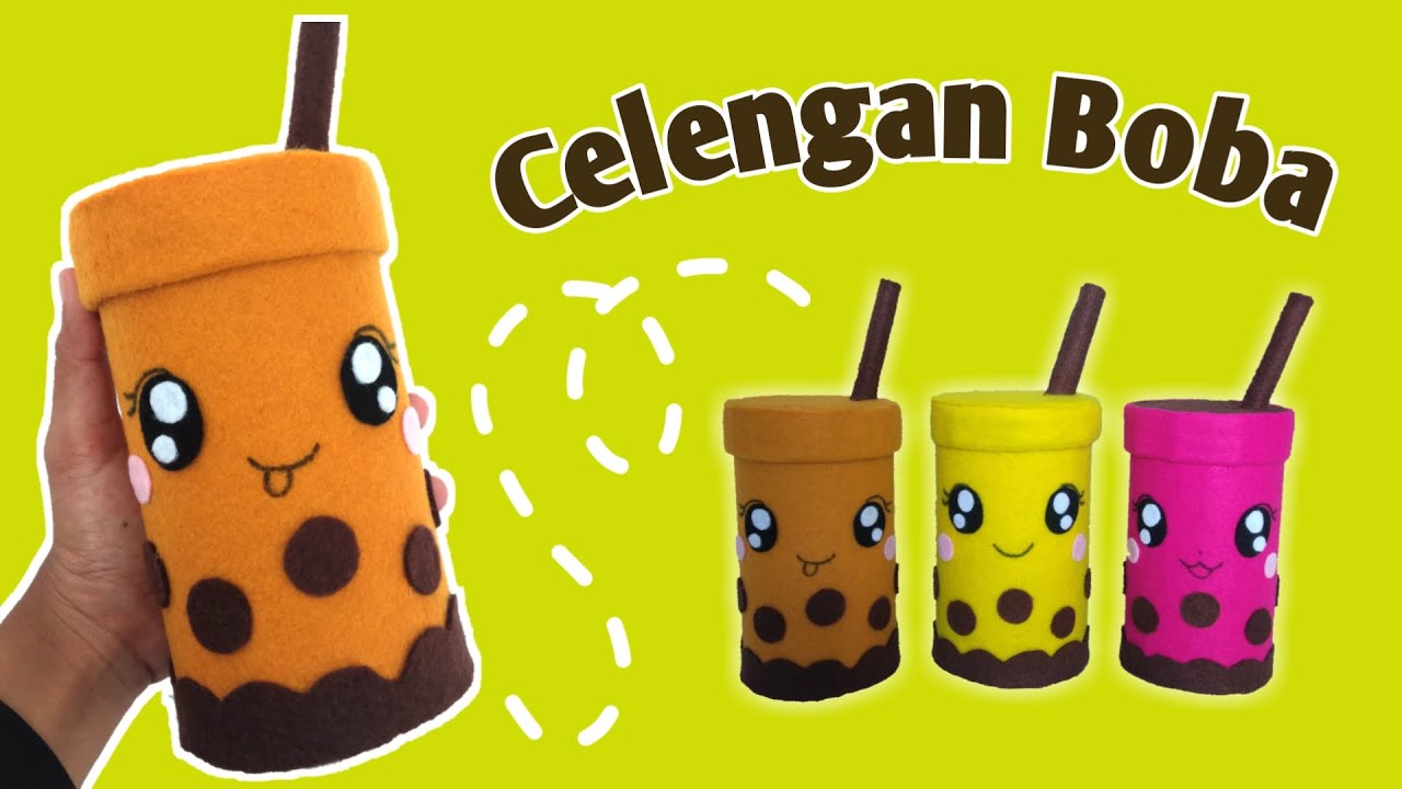 Cara Membuat Celengan Boba Dari Kain Flanel || DIY Celengan Boba