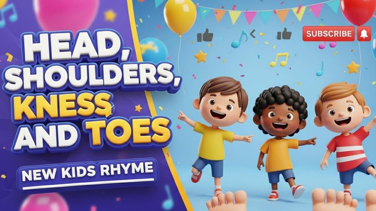 🌟 Head, Shoulders, Knees and Toes | New Kids Rhyme 🌈 #tending #rhymes #kids #kidsvideo #kidssong