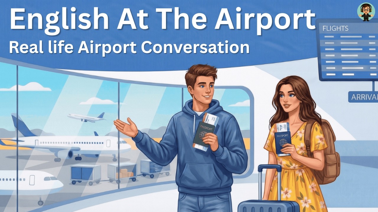 Learn English At The Airport | Easy English Learning | Real Life English | English Speaking