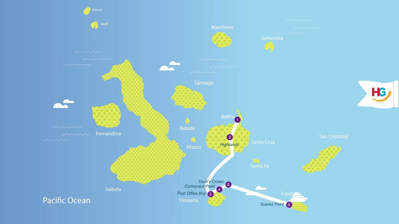 Grand Daphne Yacht 4 Days Itinerary B - Galapagos Islands Cruises 2026