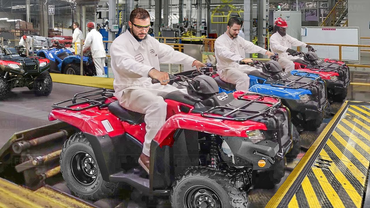 Inside Billion $ Factory Building Powerful Honda ATV From Scratch - Production Line