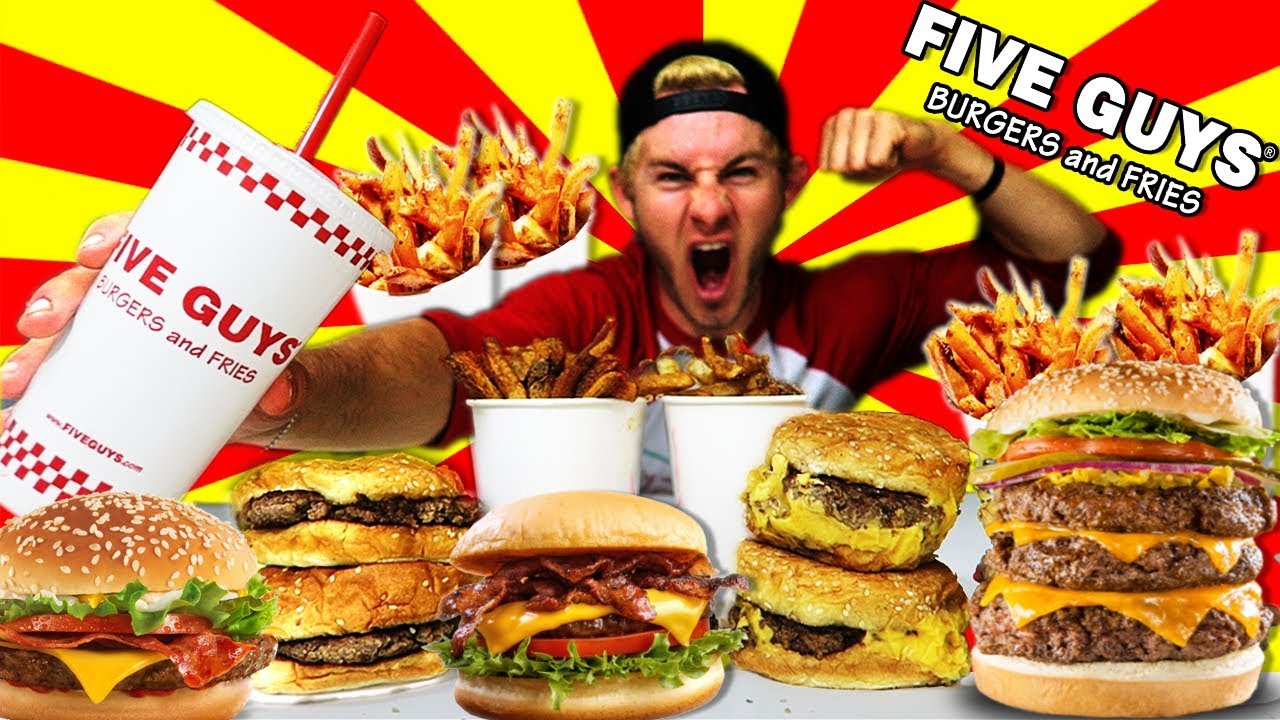 THE SUPERCHARGED FIVE GUYS MENU CHALLENGE! (10,000+ CALORIES)