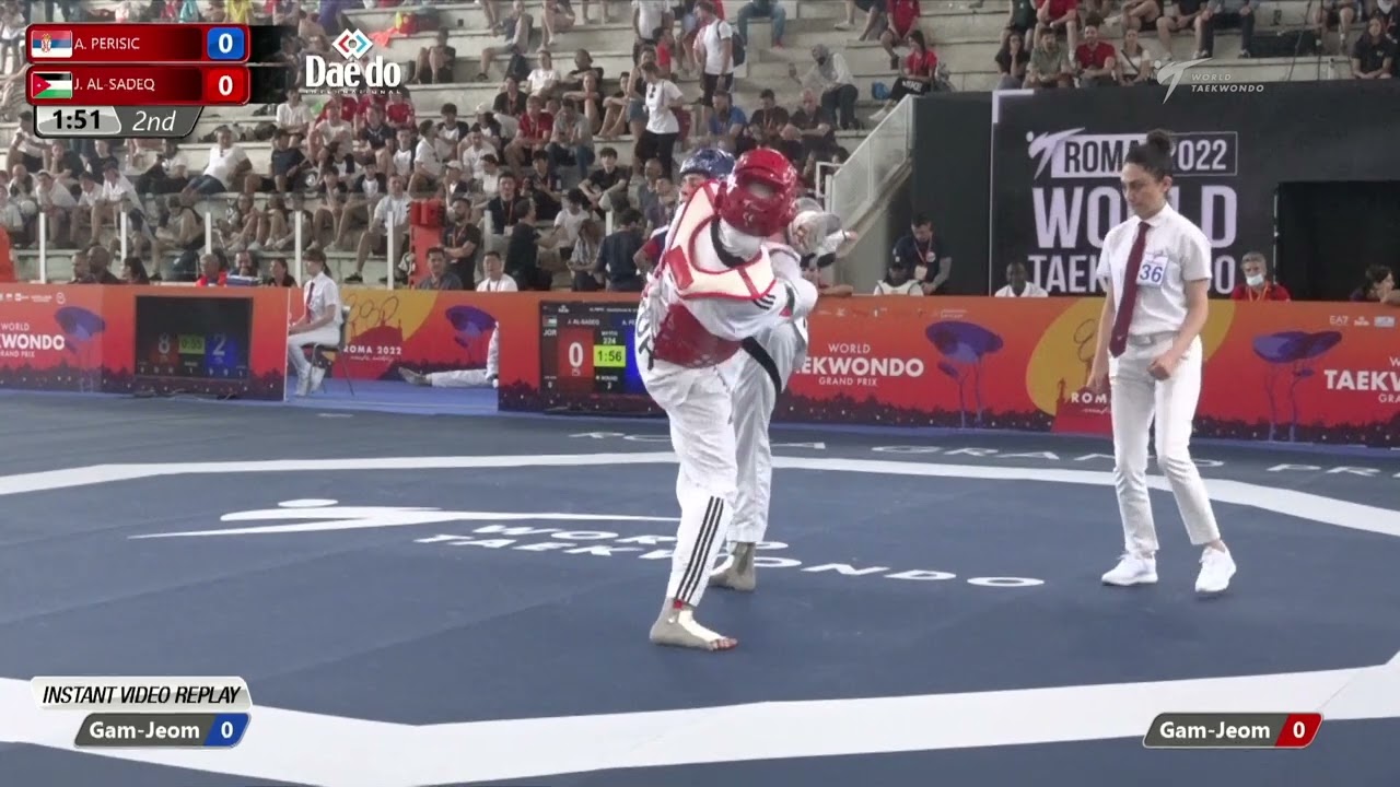 224 W-67kg QF PERISIC Aleksandra SRB 🔵 vs 🔴 AL-SADEQ Julyana JOR I Rome 2022 World Taekwondo GP