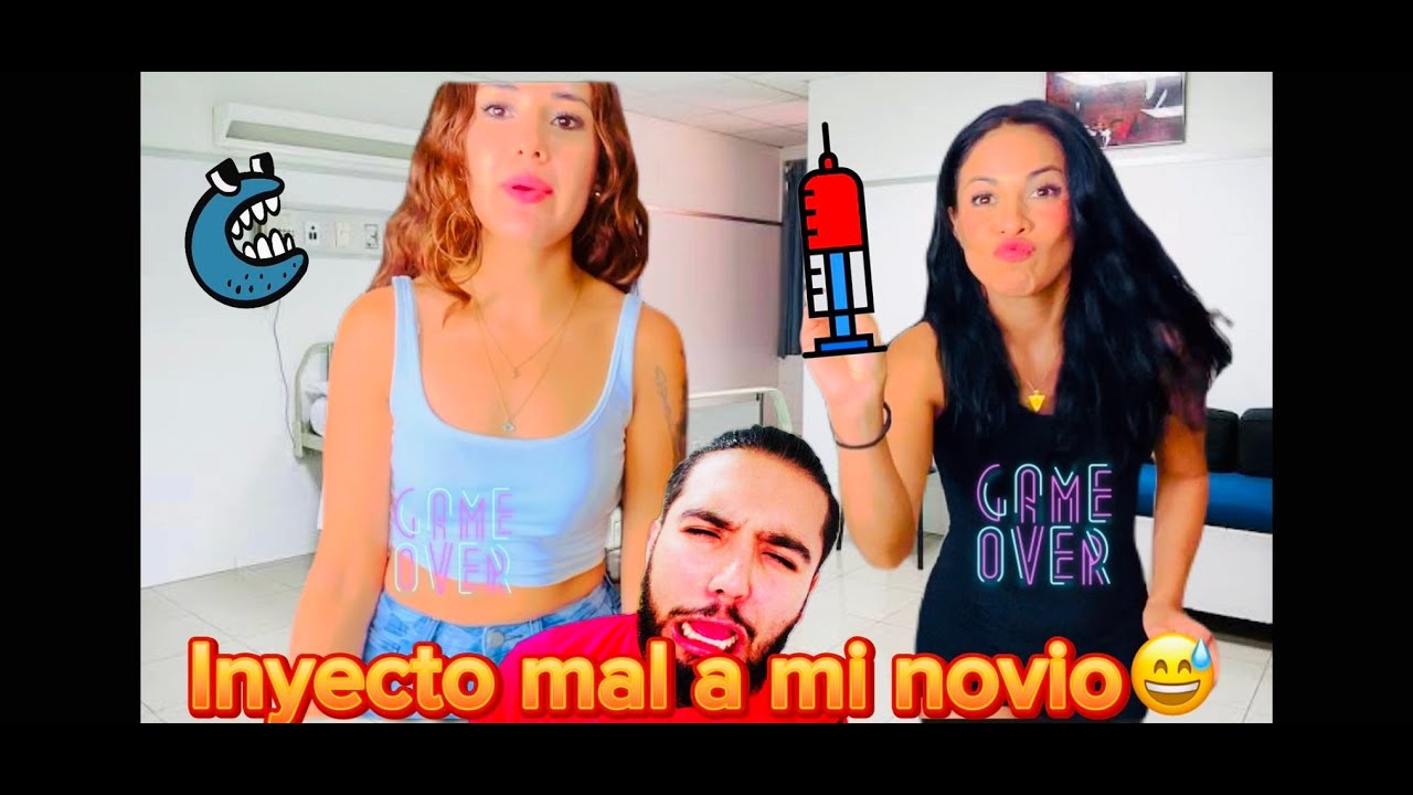 Inyectando a mi novia y novio, pero le toco doble a Gabriel🤯💉😅 se enojo poquito jaja pero se logro !