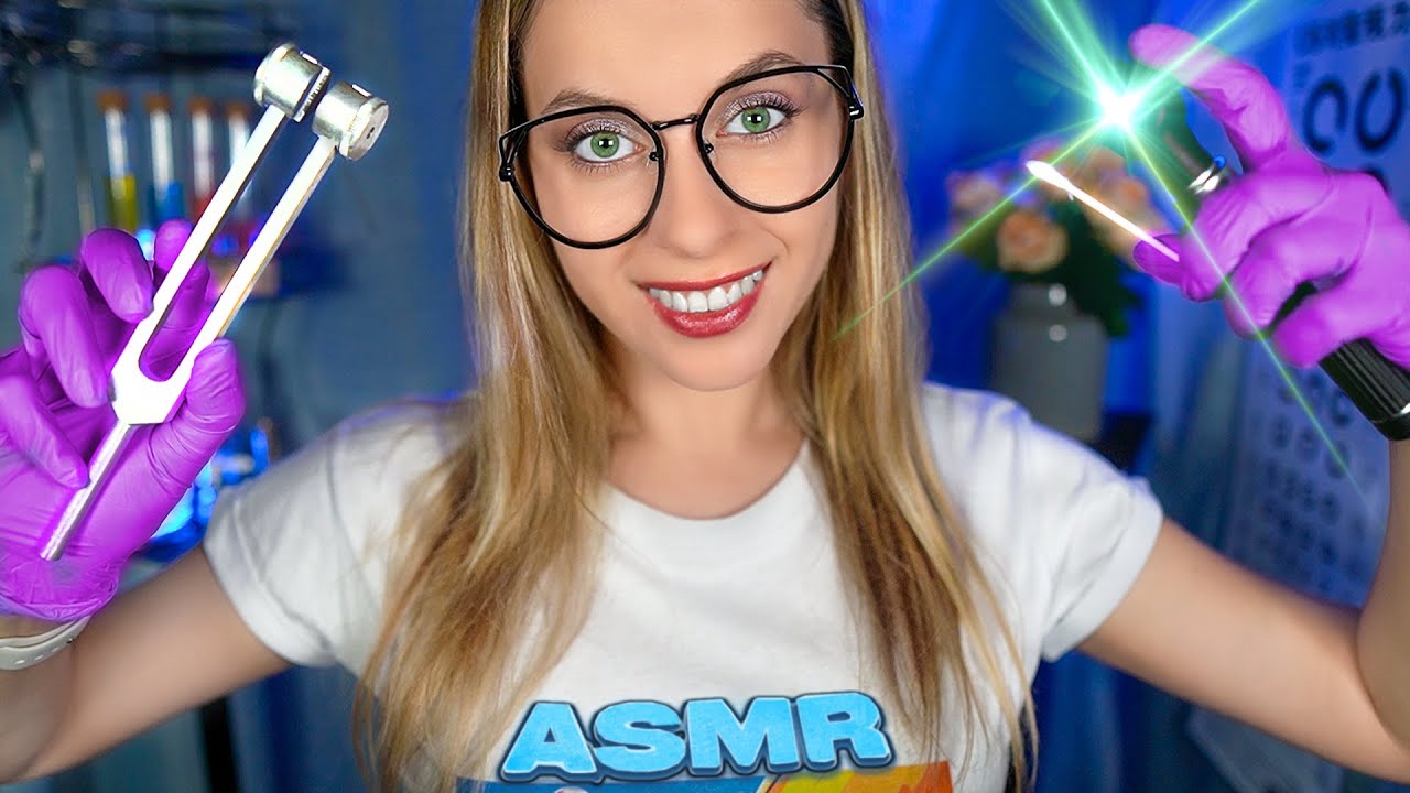 ASMR External Ear Exam & Ear Cleaning, Unclogging, You Can Close Your Eyes, Hearing test