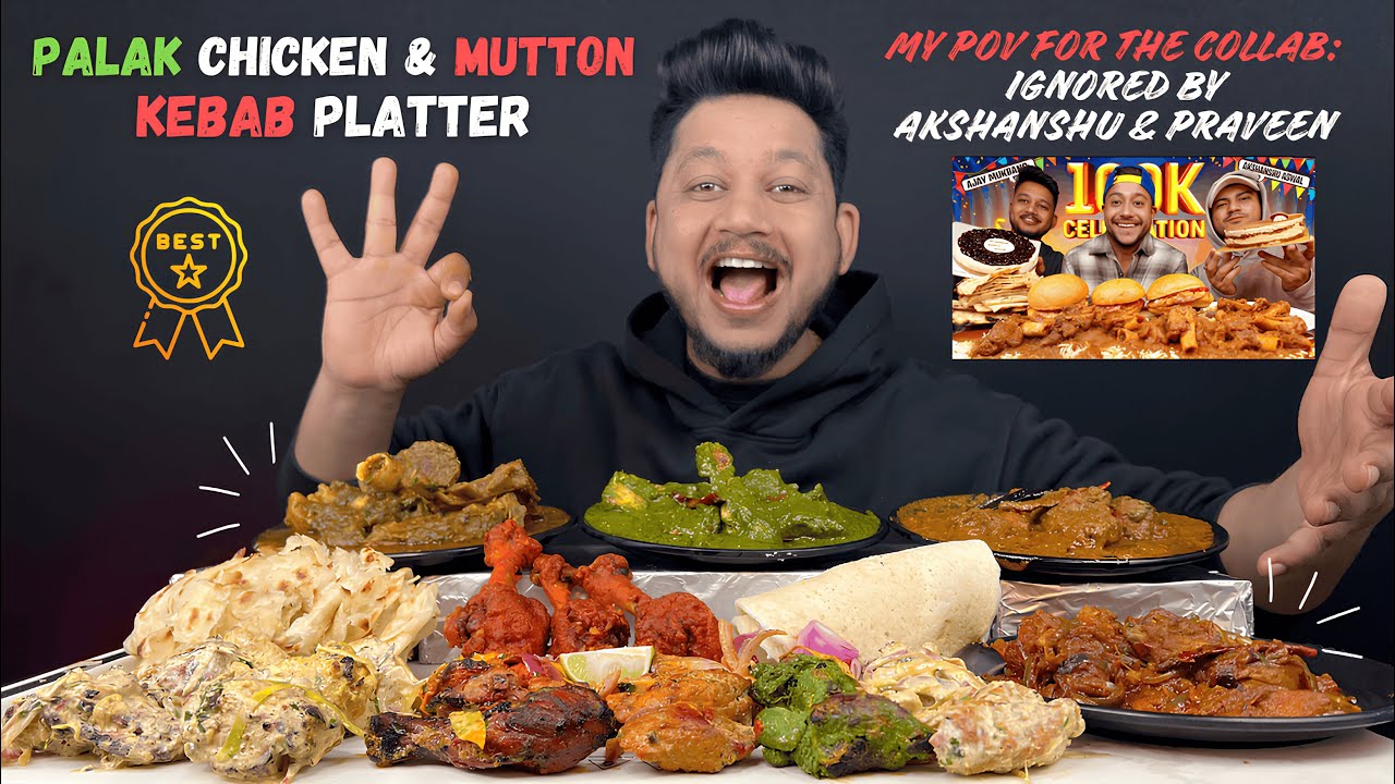 Palak Chicken VS  Palak  Mutton | Kerala Style Chicken Roast | Non Veg Platter | Drums of Heaven