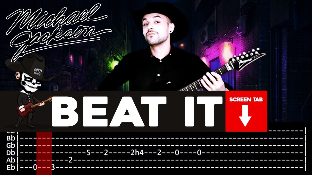 【MICHAEL JACKSON】[ Beat It ] cover by Masuka | LESSON | GUITAR TAB