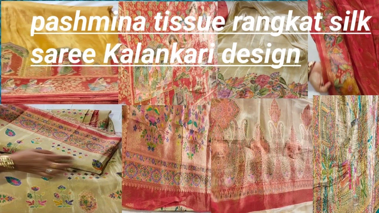 Rankat sarees/pashmina tissue rangkat silk sarees/ new trending Rangkat silk sarees