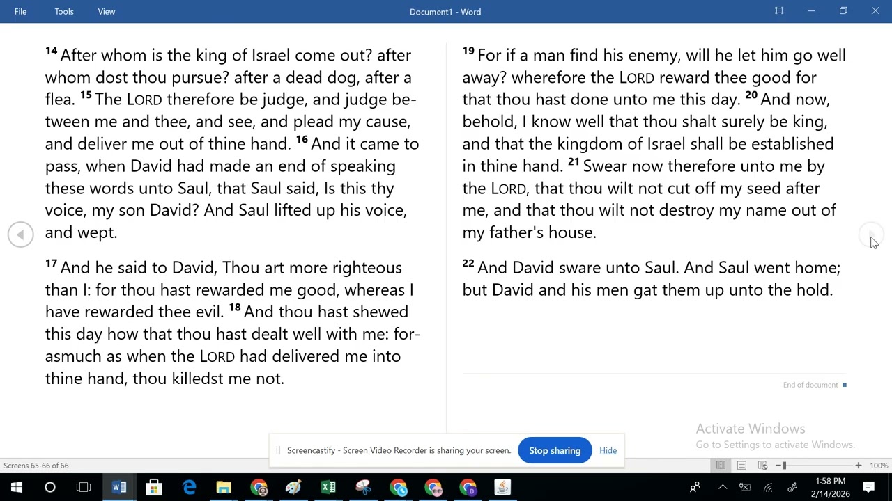 2.17.26 1 Samuel 24:15-24 Love Your Enemy