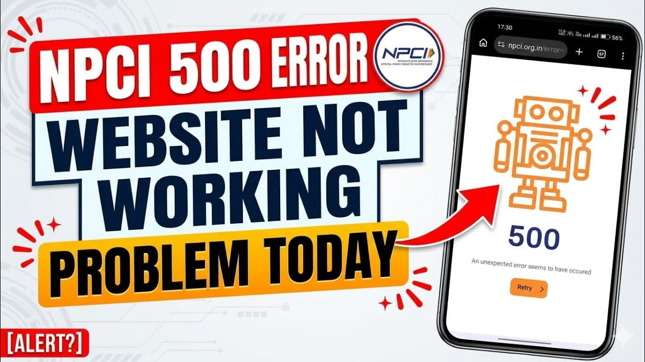 500 An unexpected error seems to have occurred | NPCI Aadhaar seeding failure NPCI not working