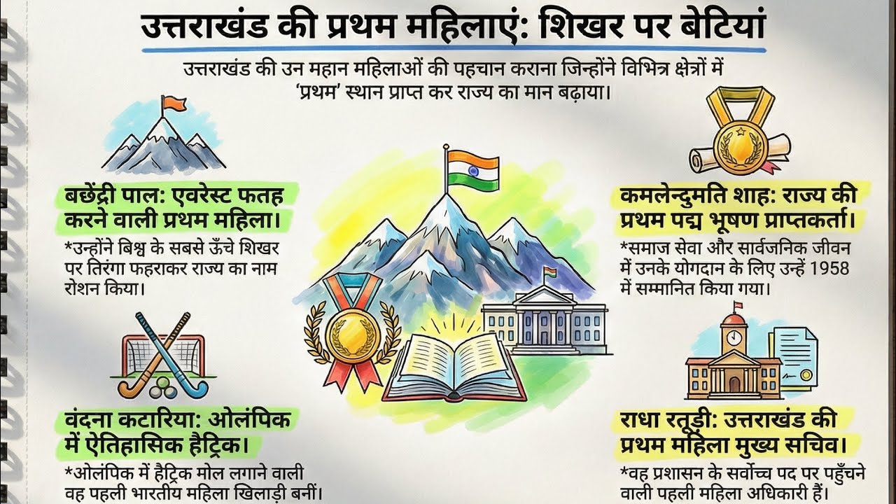 उत्तराखंड की प्रथम महिलाएं | Uttarakhand First Women | UKPSC UKSSSC GK 2026