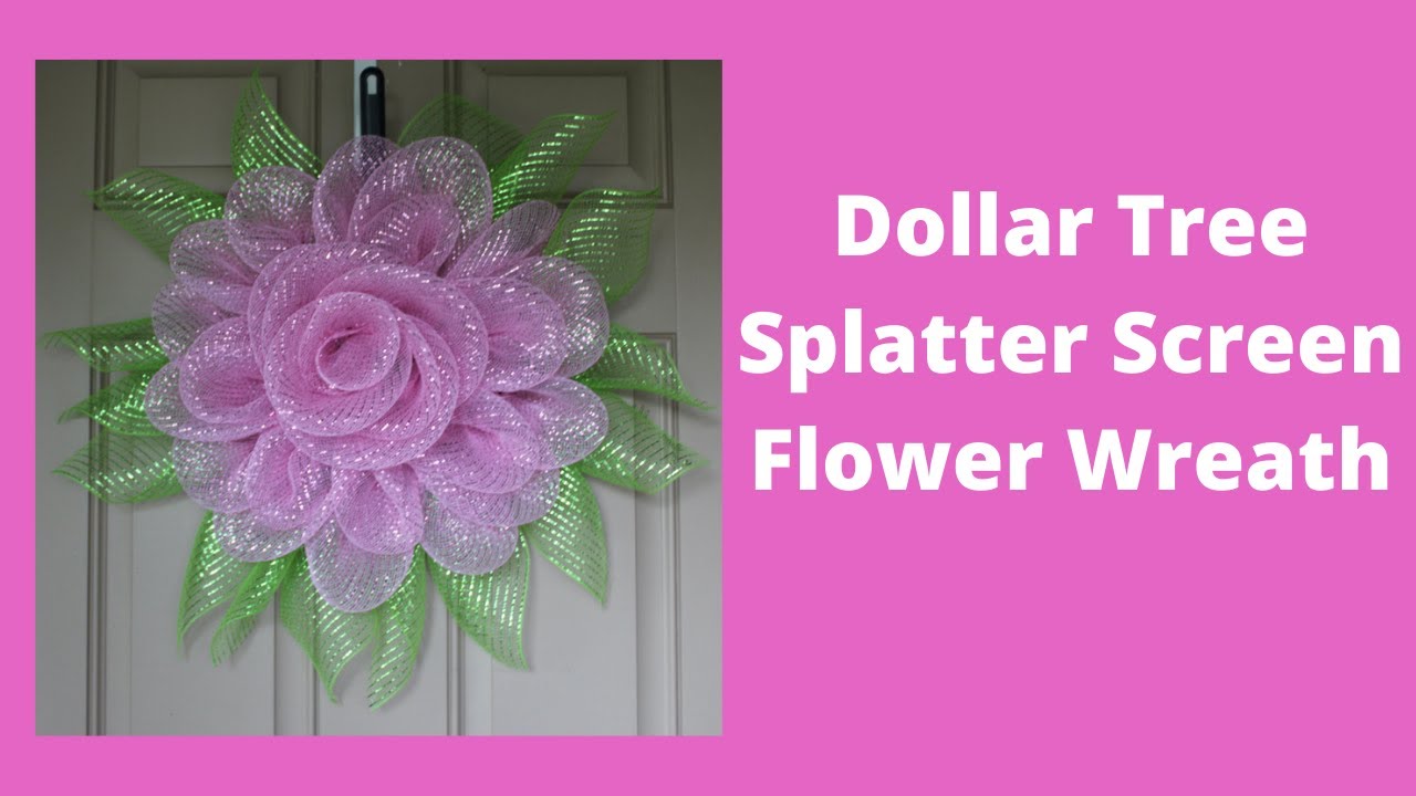 Dollar Tree Splatter Screen Flower Wreath