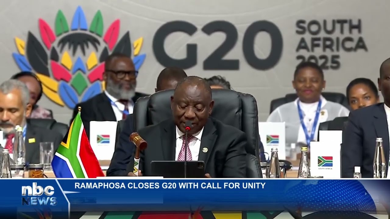 Ramaphosa closes G20 Summit, passes presidency to US for 2026 - nbc
