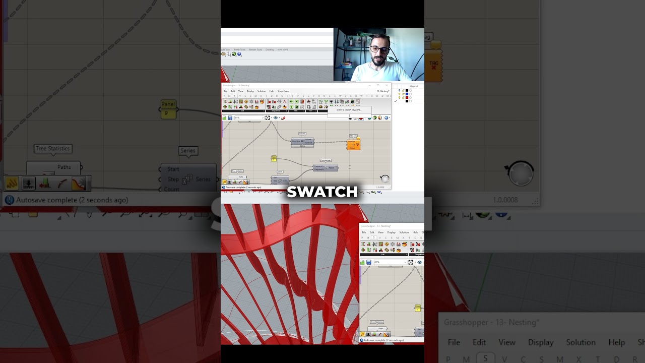 Watch us turn plates into stunning lamp surfaces using Grasshopper! 🌟 