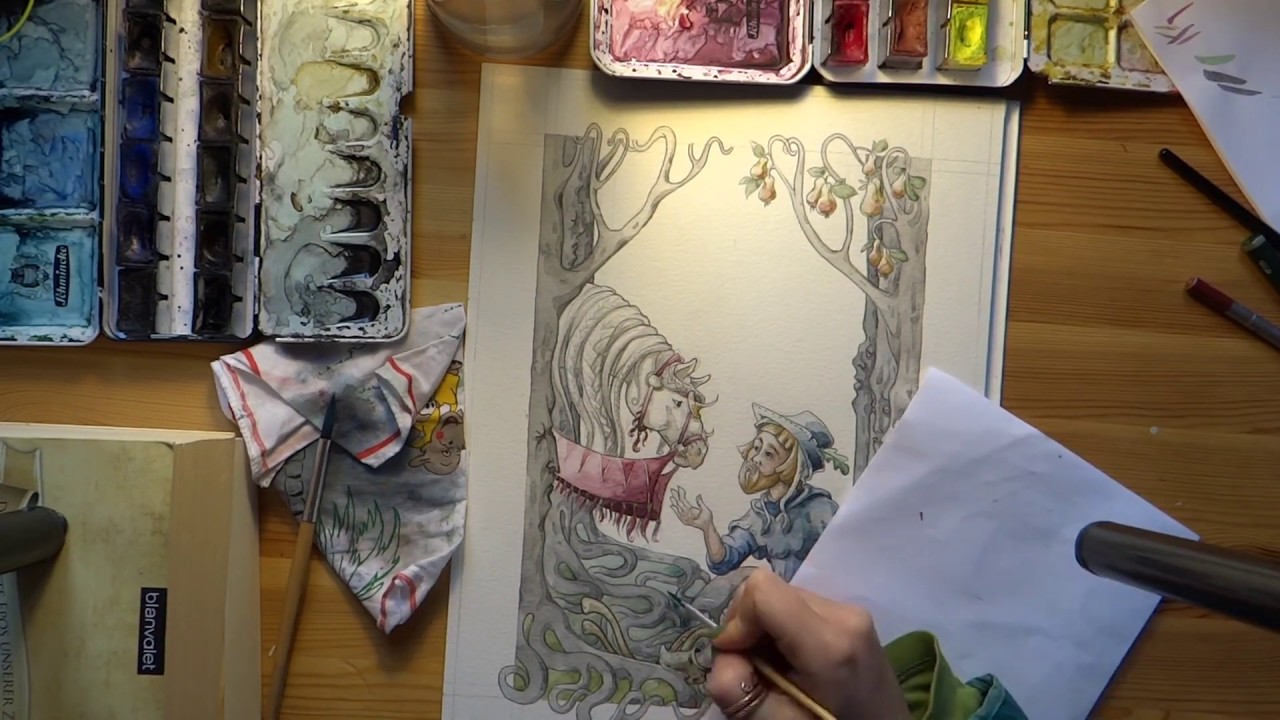 Watercolor Speedpaint/ Fairytale Illustration/ Children’s Book/ medieval art