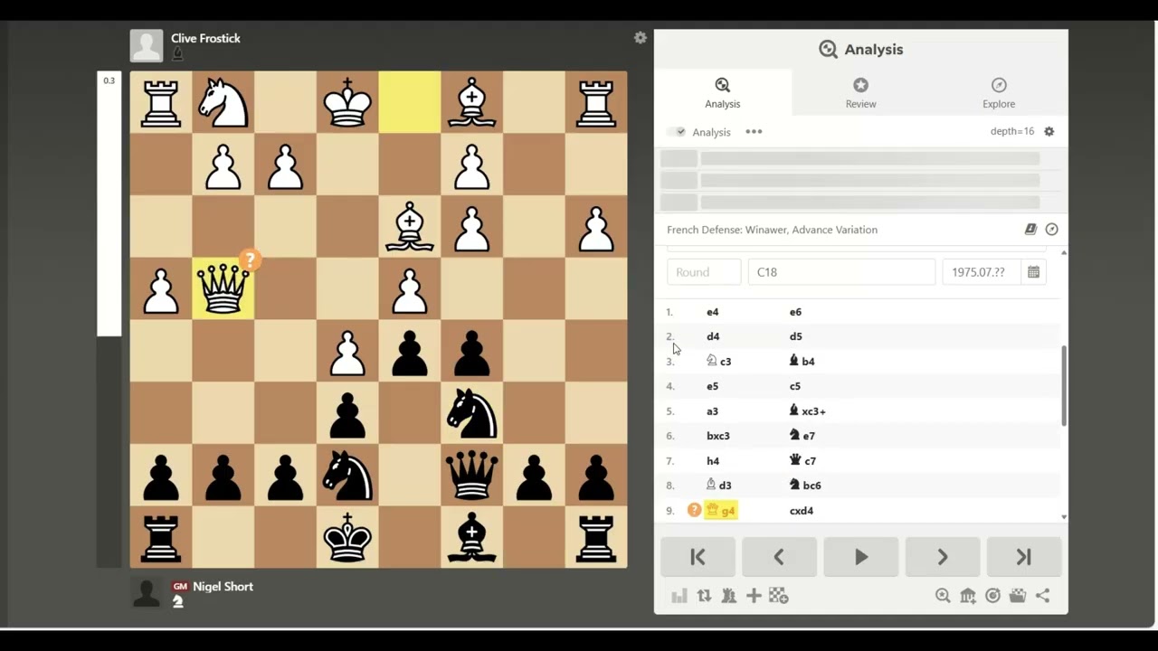 Clive Frostick Vs Nigel Short 0-1 - SCCU U14 Championship 1975